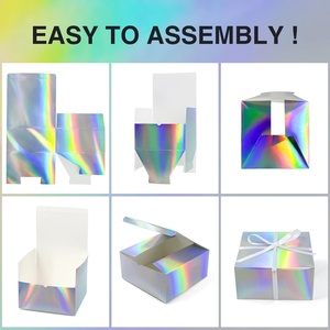 Caja de Regalo de Lujo Ecológica con Logotipo Personalizado, Papel Holográfico y Cintas - Product Image 3
