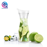Carafe à boisson moderne en plastique PC transparent écologique de 500 ml avec couvercle et pichets