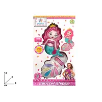 Ensemble de maquillage sirène en plastique Valeria 14x8cm avec 5 Ombretti et 1 Rossetto pour enfants de 3 ans et plus