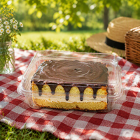 Boîte à pâtisserie rectangulaire transparente en PET personnalisable, très vendue, pour desserts, biscuits et pâtisseries