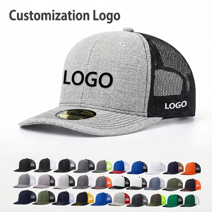 Casquette de camionneur personnalisée avec logo, haute qualité, 6 panneaux, en tissu éponge/toile polyester/coton, ajustement réglable, unisexe adulte, modèle 112 - Product Image 1
