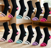 Chaussettes ras du cou pour femme Betop 80% coton peigné – Respirantes, décontractées, sportives, pour le quotidien, chaussettes de printemps tricotées haute densité 144N