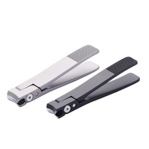 Cortauñas anti-salpicaduras para uso doméstico, tipo pulsador de acero inoxidable, cortauñas de gran apertura, manicurista unisex. - Product Image 5