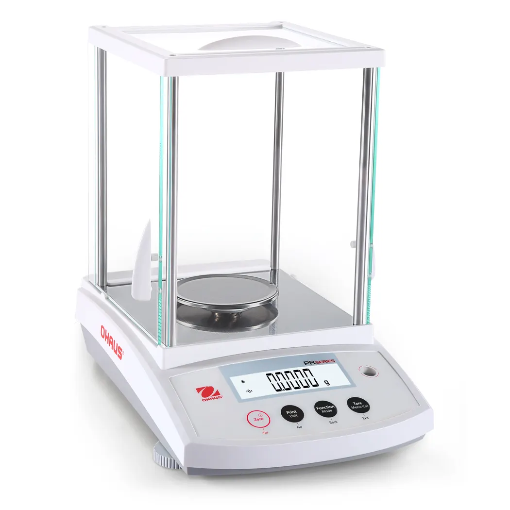 Ohaus-báscula de precisión para laboratorio, balanza analítica con escudo de viento de vidrio, alta precisión, 120g/0,0001g, serie PR