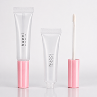 Tube souple personnalisé D19 10ml en PE pour cosmétiques, emballage transparent pour brillant à lèvres, huile à cuticules et baume à lèvres