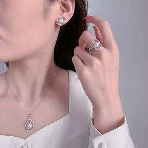 KAMMY 7,5-10,5 mm Classique Personnalisé Luxe Mariage Zircon Argent Sterling 925 Ensemble de Bijoux de Fiançailles et de Soirée Tendance - Product Image 6