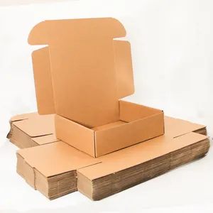 जहाज के लिए तैयार कस्टम लोगो मेलर कागज पैकिंग बॉक्स थोक रंग पुनर्नवीनीकरण नालीदार क्राफ्ट ब्राउन शिपिंग कागज मेलिंग बॉक्स