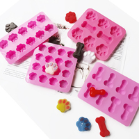 Moule à gâteau en silicone jetable écologique pour pudding et gelée, avec motifs de patte de chien et de patte de chat, pour mousse et chocolat