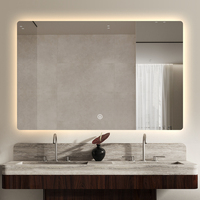 Miroir de salle de bain LED rectangulaire sans cadre, rétroéclairé, à commande tactile, 3 couleurs, anti-buée, montage vertical/horizontal, CE RoHS