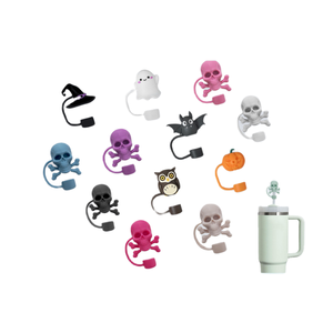 Tapa de paja para <span class=keywords><strong>Halloween</strong></span>, tapa de paja de silicona para vaso de 30 y 40 Oz, tapas de puntas de paja a prueba de polvo de 10mm y 0,4 pulgadas para regalos de <span class=keywords><strong>Halloween</strong></span> - Product Image 1