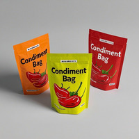 Pochette debout personnalisée de qualité alimentaire en feuille d'aluminium mate avec fermeture éclair sac d'emballage pour condiments assaisonnement piment en poudre épices