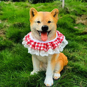 Plaid Print Elastic Pet Bibs Lace Neck Scarf For Dogs Cats Bandanas Red Black Yellow Brown Checker Pattern - Product Image 2