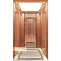 Ascenseur moderne pour passagers avec machine à traction sans engrenage et entraînement AC pour les escaliers d'appartements, sol en PVC, conception durable