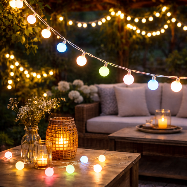 Outdoor LED Globe String Lights Waterproof Fairy Lights for Garden Patio Party Decor