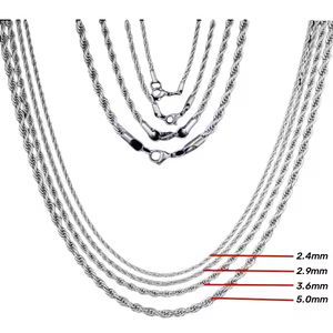 Collar de cadena torcida de acero inoxidable Unisex para hombre y mujer de 45-60cm para colgante, cadena <span class=keywords><strong>cubana</strong></span> Fina, collar con abalorio, cadena, joyería para mujer - Product Image 1