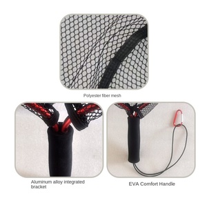 Filet de pêche à la main de 48 cm pour crevettes, avec cadre en alliage d'<span class=keywords><strong>aluminium</strong></span> et fibre de polyester, profondeur de 30 cm, mailles fines - Product Image 3