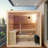 Ruang Sauna Rumah Dalam Ruangan Kayu Solid Kabin Sauna Inframerah Jauh Untuk Relaksasi Keluarga Terapi Detoksifikasi