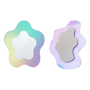 Wavy Acrylic Mirror <strong>Rainbow</strong> Irregular Aesthetic Vanity Mirror Iridescent Mirror Wall Stickers Wall <strong>Decor</strong> for Living <strong>Room</strong> Bedroom - Product Image 5