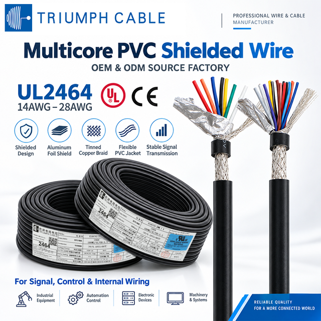 UL2464 Multi-conductor Electrical Cable 14/16/18/20/22/24/26AWG Industrial Signal Control Cable Industry Shielded Electric Wires