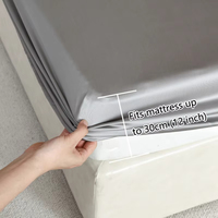 Drap-housse en soie de mûrier haut de gamme avec bandes élastiques housse de matelas complète couverture de lit lisse antidérapante literie