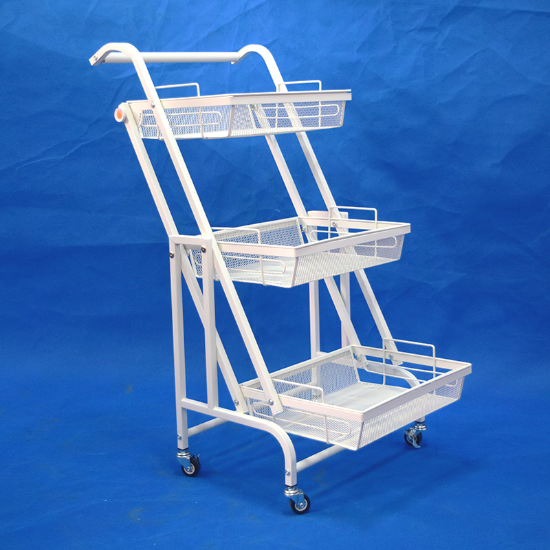 adjustable angle position mesh basket storage holder foldable home organization utility trolley