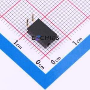 HX PM2.54-1x2P WC-Y Pin Socket Bent Lead Through Hole,P=2.54mm Connector 1x2P 2.54mm Square Hole Right Angle Insert - Product Image 1