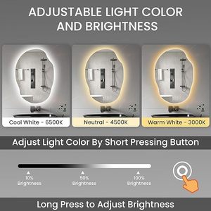 Thiết kế hiện đại kính thông minh phòng tắm Vanity gương <span class=keywords><strong>LED</strong></span> chiếu sáng chống sương mù Dimmable treo tường chức năng bộ nhớ - Product Image 3