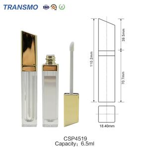 Envase para Brillo Labial con Tapa, Tubos Cuadrados Dorados para Brillo Labial de 6 ml, Envase de Plástico para Brillo Labial - Product Image 2