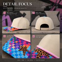 Cappello da Baseball Dymf con Patchwork Colorato e Stampa Leopardata, Stile Hip Hop con Visiera Unica per Uomo e Donna, Uso Quotidiano Estivo