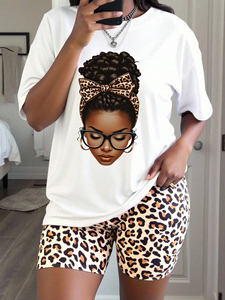 Nuovo Stile Estivo: Completo Sportivo da <span class=keywords><strong>Donna</strong></span> con <span class=keywords><strong>Pantaloncini</strong></span> e Maglietta a Maniche Corte, Leggero e Comodo, Ideale per l'Esercizio - Product Image 2