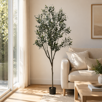 Arbre d'olivier artificiel de 180 cm en pot, article très demandé à l'international, pour la décoration intérieure au sol et la personnalisation de l'aménagement paysager