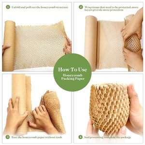 <span class=keywords><strong>Papier</strong></span> d'emballage en nid d'abeille, fournitures de <span class=keywords><strong>déménagement</strong></span> recyclables, film d'emballage à bulles, <span class=keywords><strong>rouleau</strong></span> de protection - Product Image 4