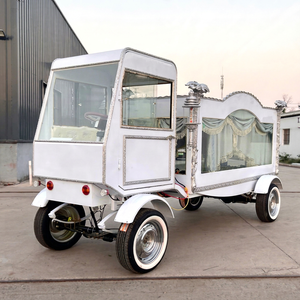 Cercueil funéraire à chevaux à 4 roues, calèche décorée de style rétro européen, structure en acier Q235B, suspension en acier à ressort automobile - Product Image 1
