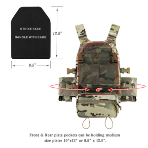 เสื้อเกราะกันกระสุนแบบแผ่นเรียบ KRYDEX Low Vis จากคลังสินค้าสหรัฐอเมริกา พร้อมสายรัดเอวยืดหยุ่นแบบยุทธวิธี FCS รุ่น MK3 Chassis พร้อมกระเป๋าแบบ Drop SACK - Product Image 3
