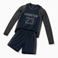 Maillot de basket-ball personnalisé, ensemble d'entraînement d'hiver antibactérien, tenue de sport personnalisée, kit de maillot de basket-ball