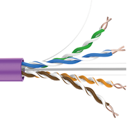 23AWG Cat 6 kabel Ethernet UTP tembaga telanjang kabel Lan lintas kerangka kembali kabel Plenum jaket lsz