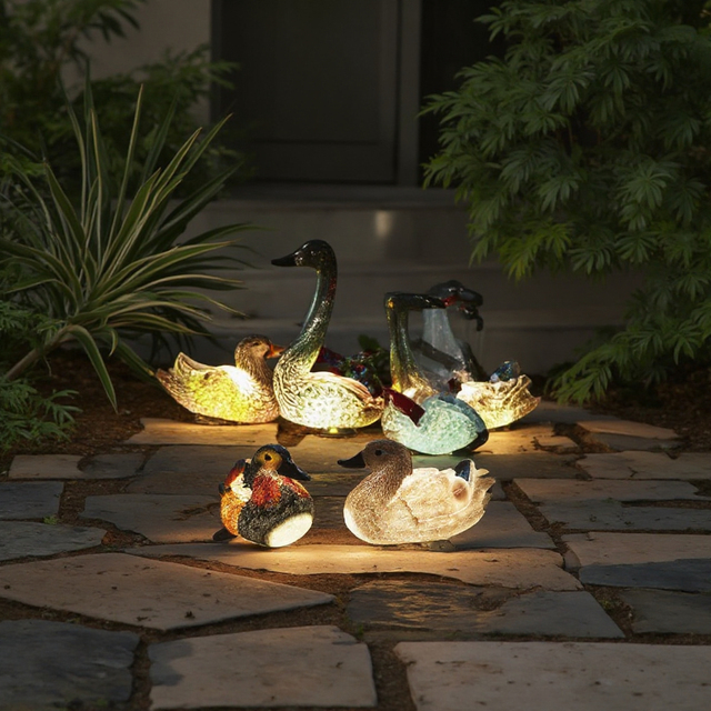 IP65 3D LED Luminous Mandarin Duck Motif Light Outdoor Christmas Landscape Simulated Animal Sculpture Lamp for Home Halloween