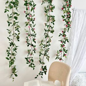 Guirnalda de Flores Artificiales de Rosas de 180 cm de Alta Calidad al por Mayor con Hojas Verdes para Decoración de Bodas y Fiestas en el Hogar - Product Image 6