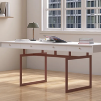 Bureau en bois massif personnalisable, design moderne avec tiroirs, bureau pour le télétravail