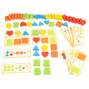 Wooden Shape & Color Matching Set Montessori STEM Educational Toy for Kids Early Math & Cognitive Development - Product Image 1