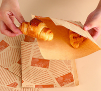 Sac en papier d'emballage pour sandwich Sac triangulaire pour sandwich ouvert en forme de L personnalisé Sac d'emballage de cuisson résistant à l'huile
