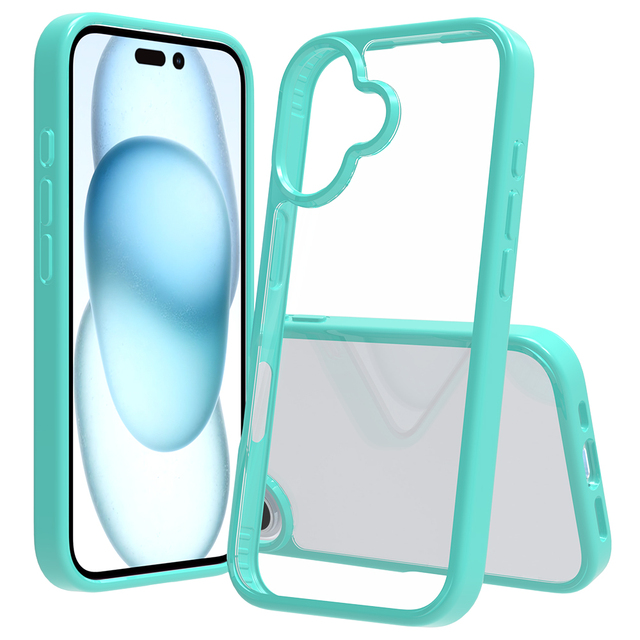 2024 New Arrival! Shockproof Hybrid Acrylic Phone Case for iPhone 16 16e 15 Crystal Clear Protection with TPU Bumper