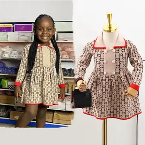 Nouvelle robe pull décontractée lettre à manches longues automne hiver filles à la mode pour enfants