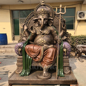 Statue En Laiton Du Dieu Hindou Ganesha Image stock - Image du éléphant