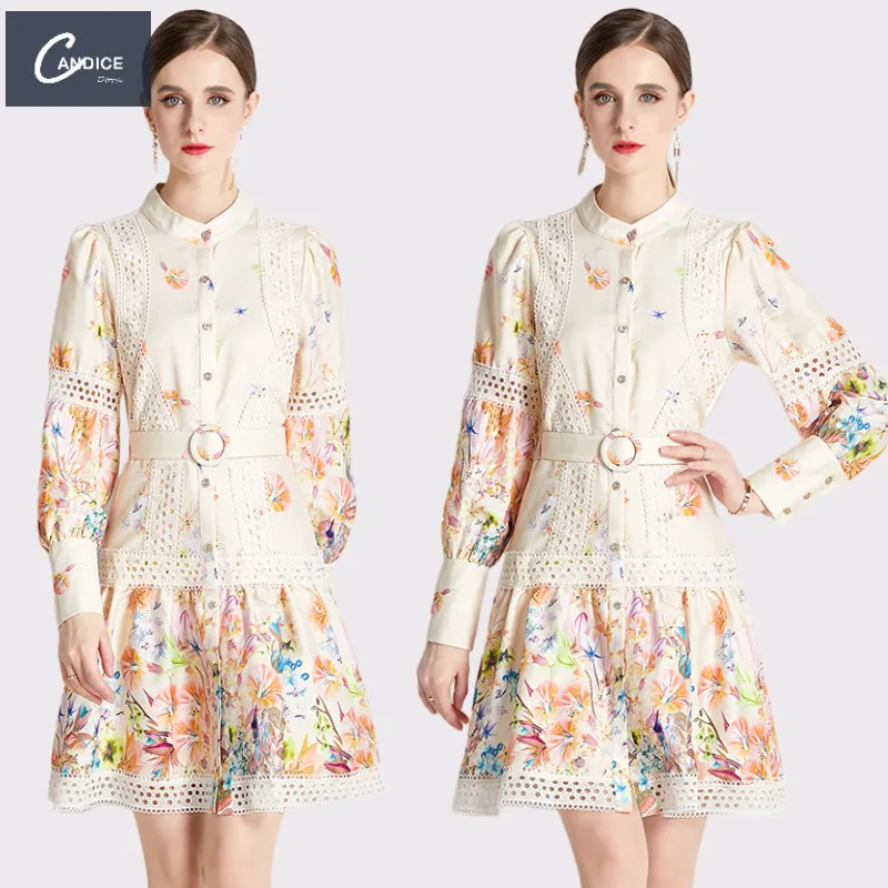 Candice summer dress 2022 cotton and linen Australian style long sleeve luxury mini causal ladies dresses for women
