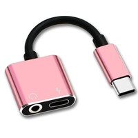 Bestseller 2-in-1 Typ-C zu 3,5mm Klinkenadapter USB-C zu 3,5mm Kopfhörer- und Ladeadapter für Smartphones