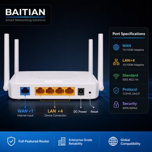 Router Wireless BATIAN BT-F6 300Mbps Wi-Fi 2.4G per Casa con 4 Porte LAN 	 4 Antenne / Alto Guadagno, Supporto OEM/ODM, Multilingue - Product Image 4