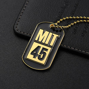 Gepersonaliseerde hondenpenning met aangepast logo, verguld, gepolijste zinklegering, emaille vlag, honden-id-tags - Product Image 2