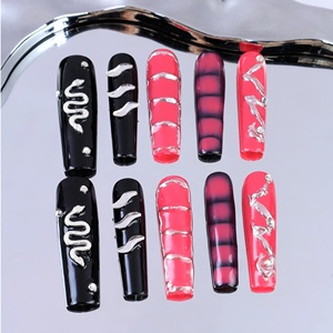 Uñas acrílicas de lujo hechas a mano al por mayor, uñas postizas acrílicas de cobertura completa, etiqueta privada, uñas postizas de alta calidad - Product Image 1