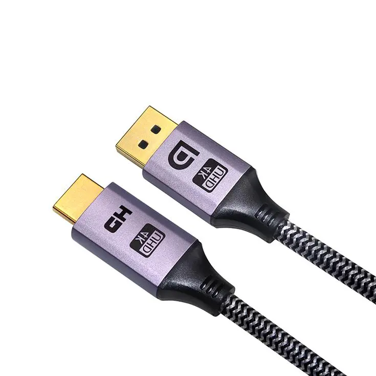 DP To HDMI Cable Nylon Braided Gold Plated Cord Display Port To HDMI Male Connector 6Ft Dp To Hdmi Cable
